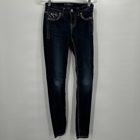 Silver Jeans Suki Super Skinny Jeans Womens 25 Dark Wash Stretch Denim - Picture 1 of 15